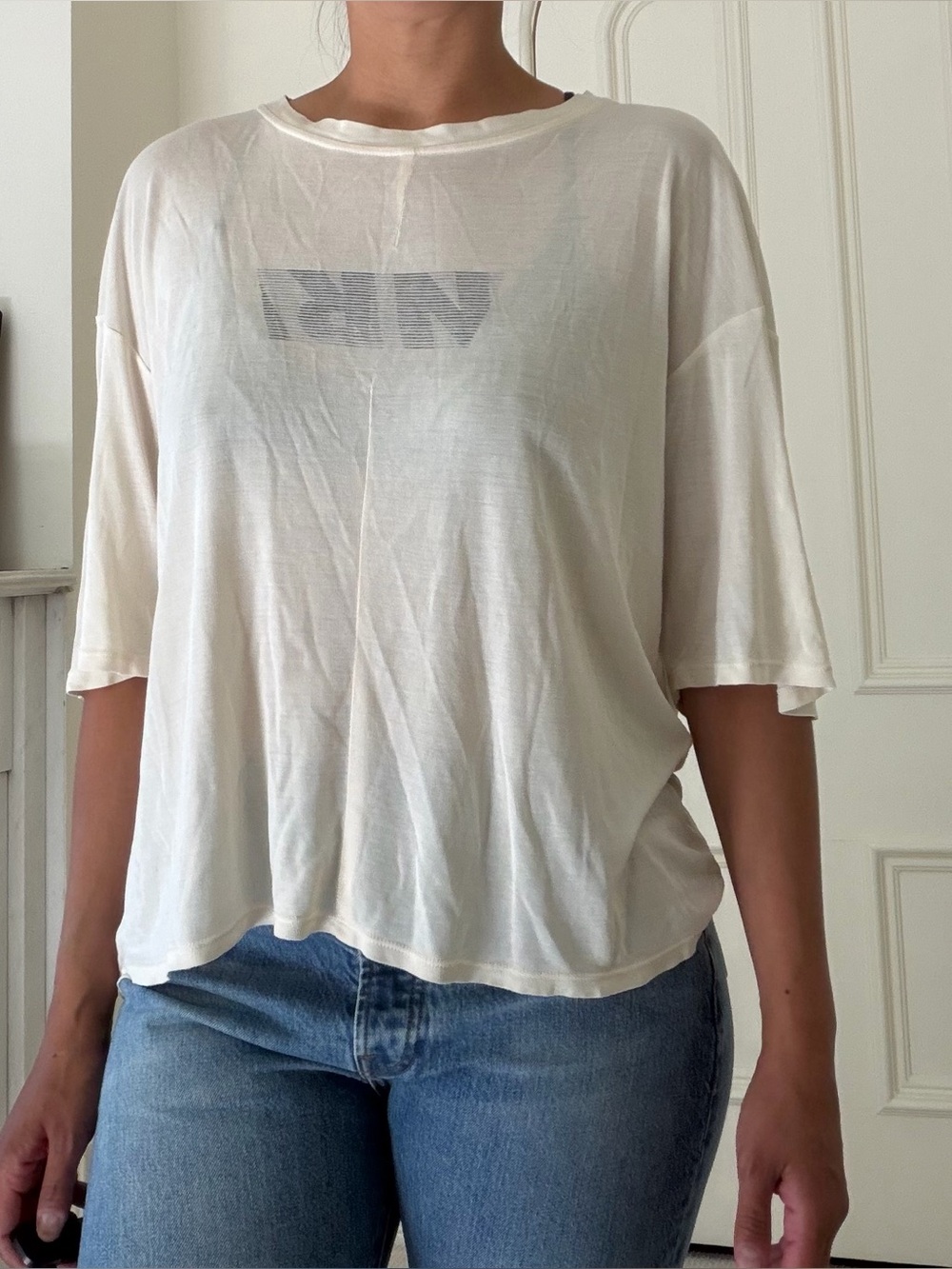 HLorenzo silk reversed cutout tee